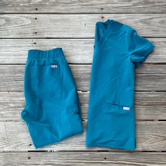 Figs Pants - Figs pacific blue set